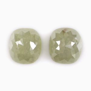 Matched Pair | Rose Cut Green Cushion 4.75ct