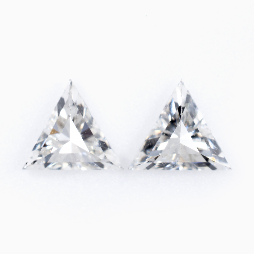 Matched Pair | Double Cut White Triangles 0.25ct – Rough Diamond World