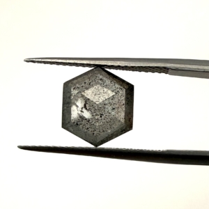 Double Cut Salt and Pepper Hexagon 3.17ct