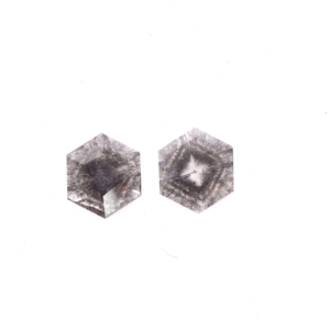 Matched Pair | Salt and Pepper Rose Cut Hexagons 1.92ct