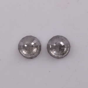 Polished Salt and Pepper Round Matched Pair 3.28CT