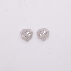 Matched Pair | Salt and Pepper Rose Cut Shield 2.84ct