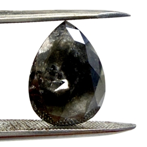 Double Cut Salt and Pepper Pear 4.75ct