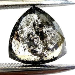 Salt and Pepper Rose Cut Shield 1.57ct