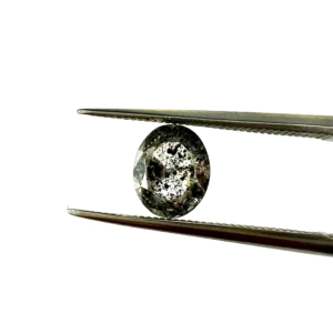 Double Cut Galaxy Salt and Pepper Oval  1.13ct