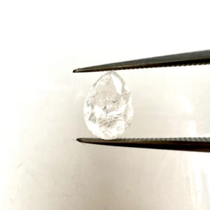 Double Cut Unique Salt and Pepper Pear 1.21ct