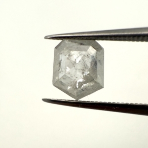 Rose Cut Unique Salt and Pepper Bullet 1.27ct