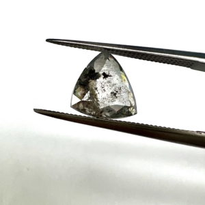 Double Cut Dalmatioan Diamond Salt and Pepper Trlllion 1.62ct