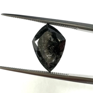 Rose Cut Natural Black Salt and Pepper Shield 3.21ct