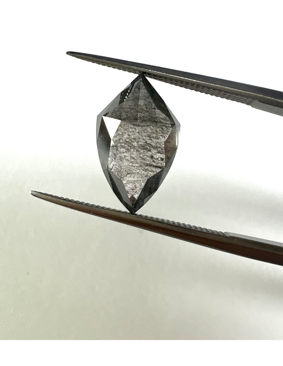 Double Cut  Salt and Pepper Shield 3.23ct