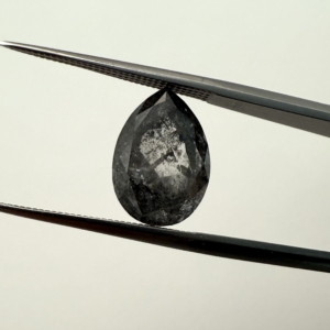 Double Cut Galaxy Salt and Pepper Pear 4.19ct