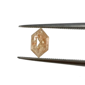 Rose Cut Fancy Coral Elongated Hexagon  0.93ct