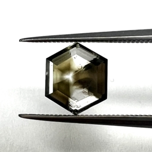 Step / Portrait Cut  Phantom Salt and Pepper Hexagon 1.11ct.