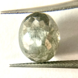 Rose Cut Salt and Pepper Oval 4.13CT