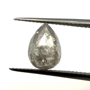 Rose Cut Unique Salt and Pepper Pear 2.38ct