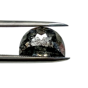 Canada Double Cut Unique Salt and Pepper Half Moon 2.81ct