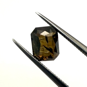 Rose Cut Elongated Champagne/Cognac Emerald Cut 1.12ct