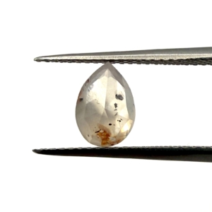 Double Cut | Salt and Pepper Pear Shape with Koi Orange Inclusion 1.26ct