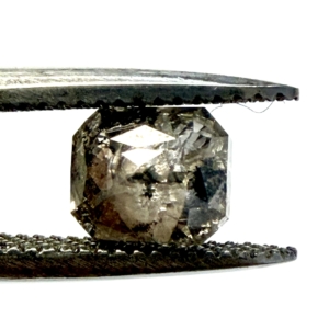 Cushion Double Rose Cut Salt and Pepper 1.03ct