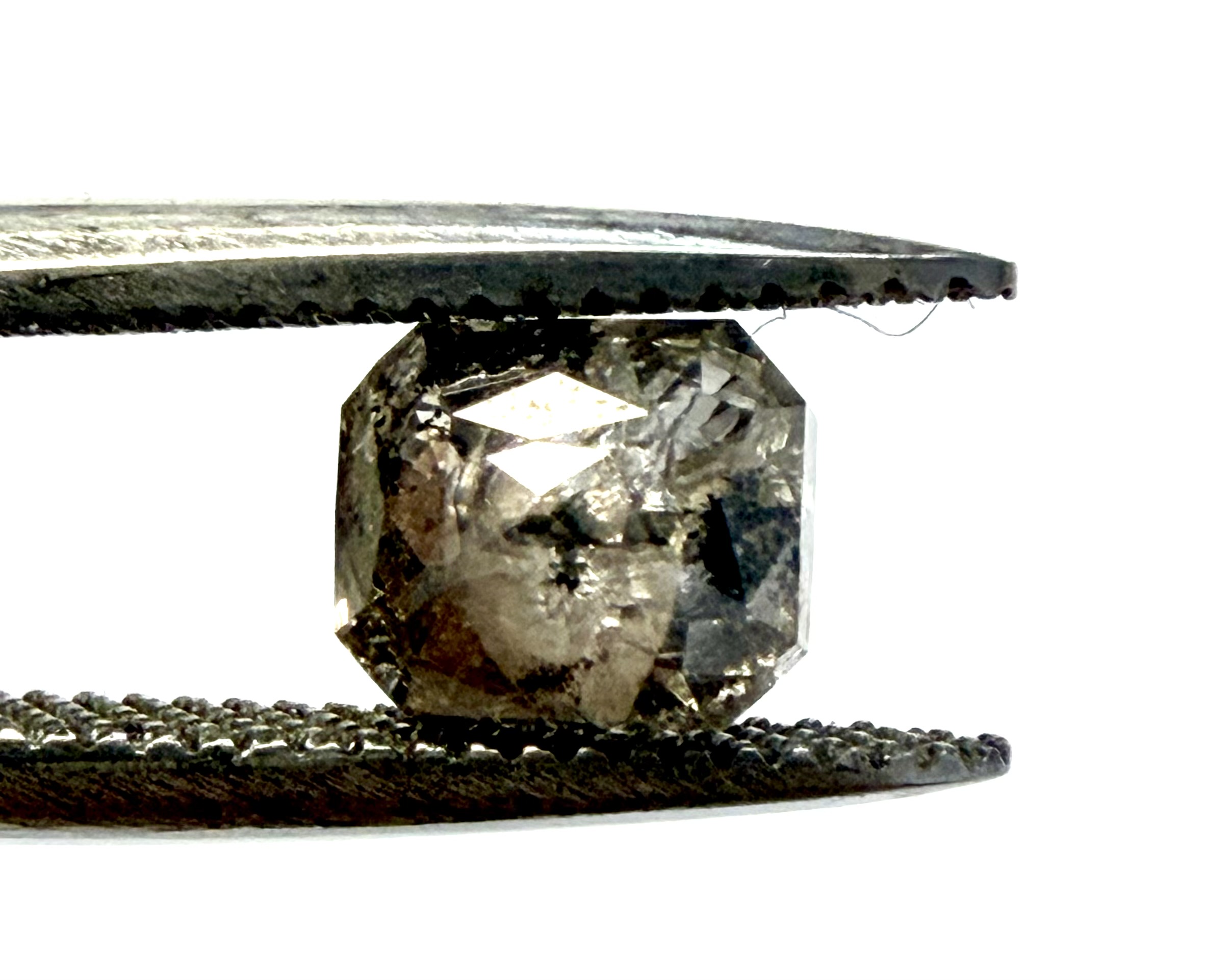 Cushion Double Rose Cut Salt and Pepper 1.03ct