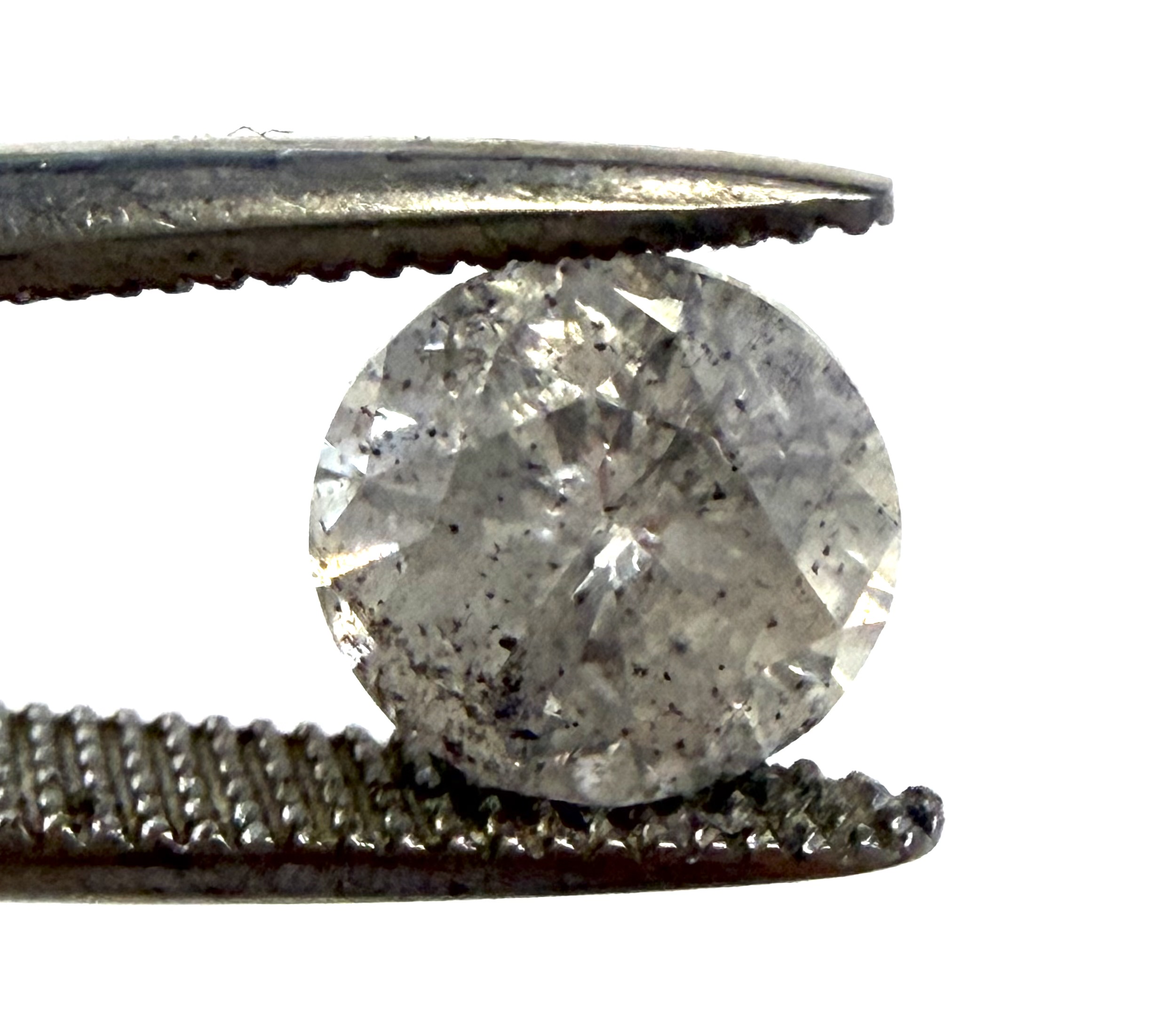 Round Brilliant Cut Salt and Pepper 1.18ct