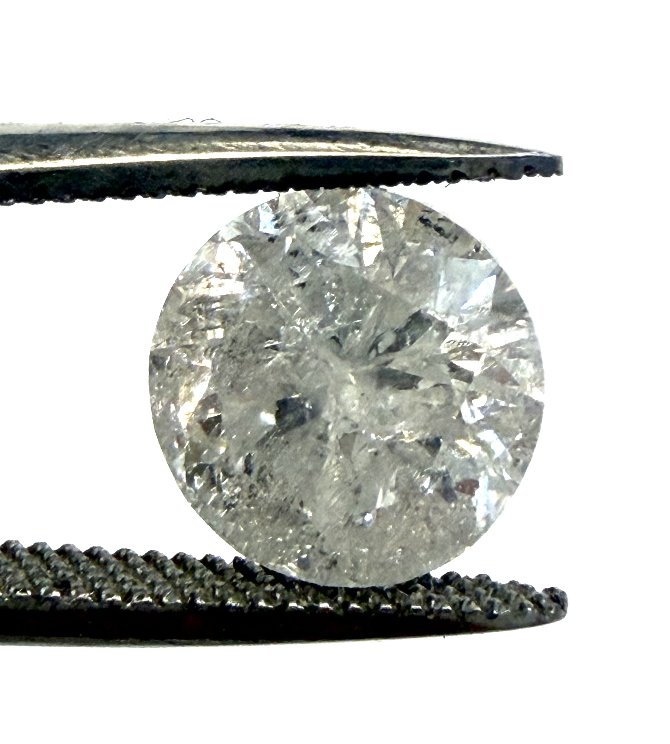 Round Brilliant Cut Salt and Pepper 2.25ct